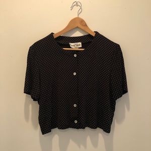Ronnie Nicole Vintage Cropped Button Down Blouse